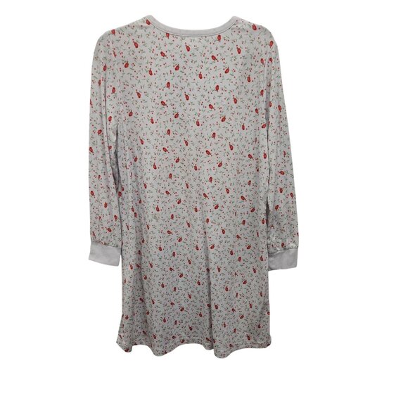 Carole Hochman Womens V-Neck Nightgown PM White Red Floral Pattern 4186 - Picture 2 of 8